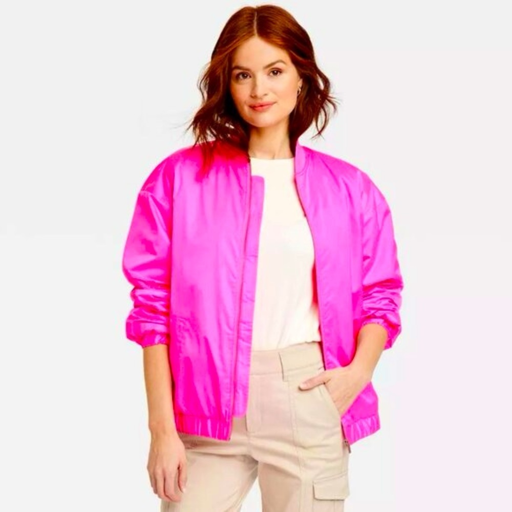 Neon Pink Bomber Jacket